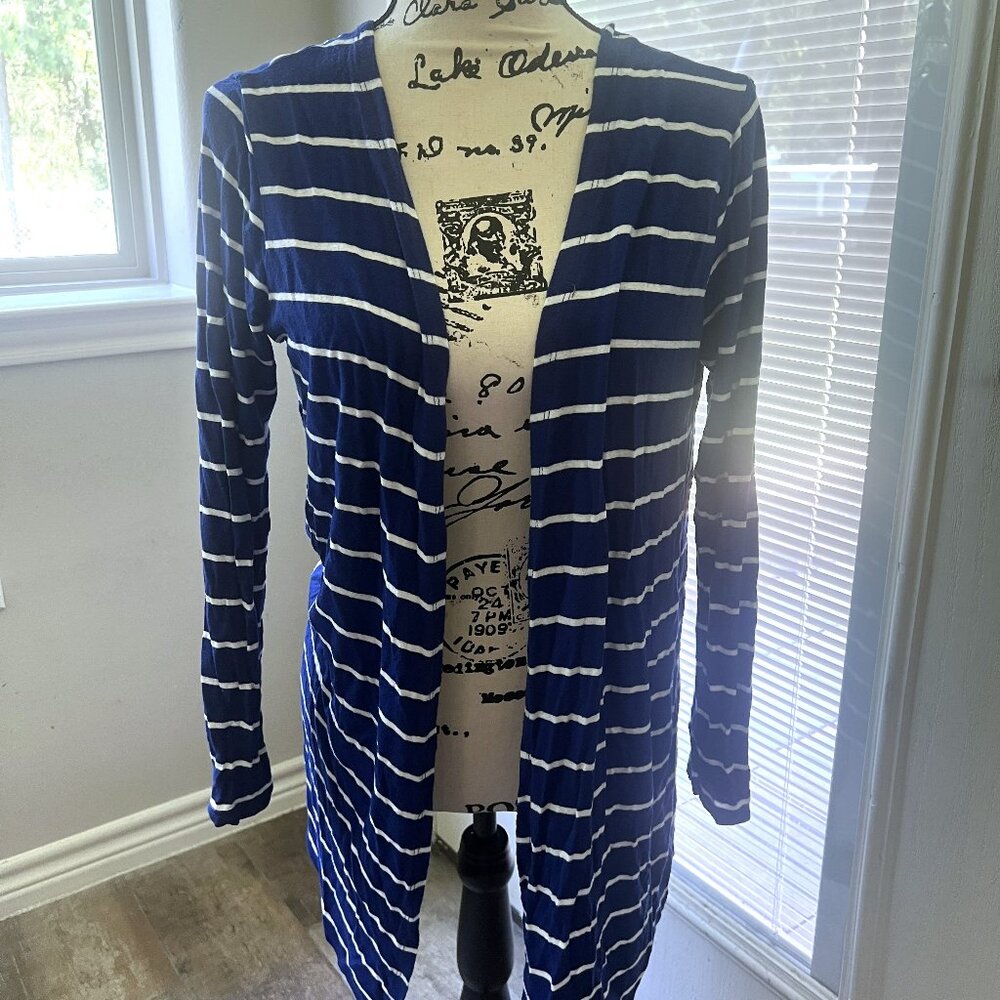 CY Royal Blue and White Stripped Cardigan